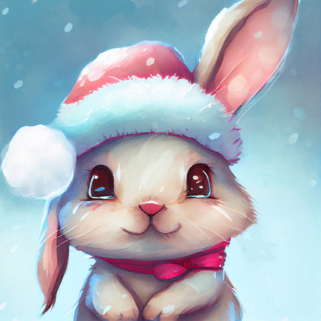 Cute bunny for children poster illustration. Easter rabbit.の写真素材