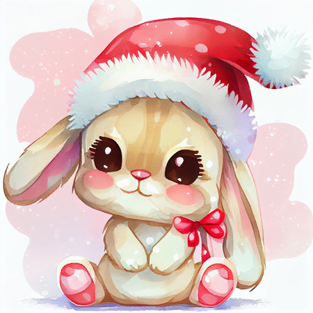 Cute bunny for children poster illustration. Easter rabbit.の写真素材