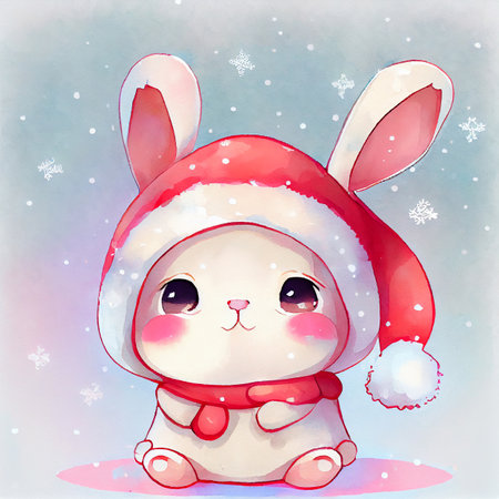 Cute bunny for children poster illustration. Easter rabbit.の写真素材