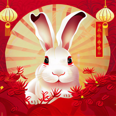 Cute bunny for children poster illustration. Easter rabbit.の写真素材