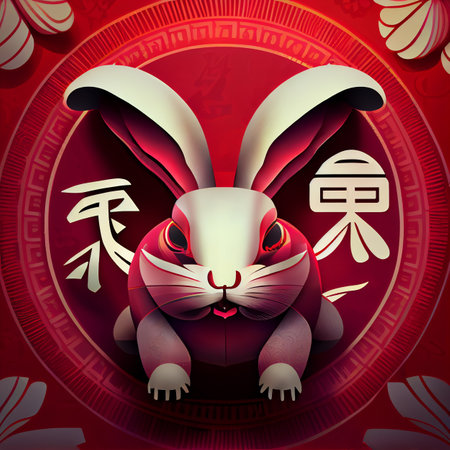 Cute bunny for children poster illustration. Easter rabbit.の写真素材