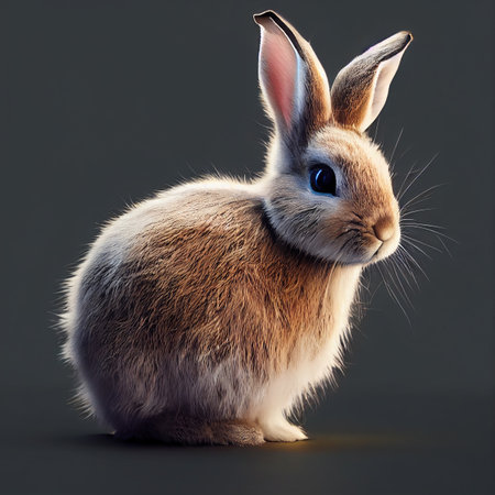 Cute easter bunny for children poster illustration. Easter rabbit.の写真素材