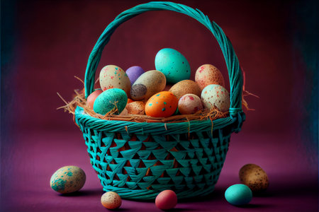 Happy Easter banner. Trendy Easter design with eggs, bunny ears, in pastel colors. Modern minimal style. Horizontal poster, greeting card, header for websiteの写真素材