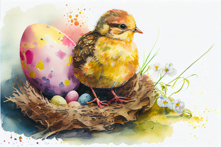 Happy Easter banner. Trendy Easter design with eggs, bunny ears, in pastel colors. Modern minimal style. Horizontal poster, greeting card, header for websiteの写真素材