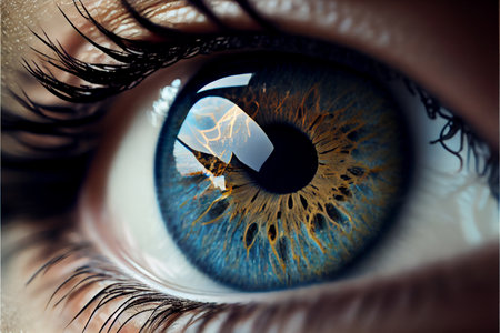 Colorful eye, Conceptual abstract picture of the eye. Oil painting in colorful colors. Conceptual abstract closeupの写真素材
