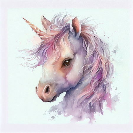 Unicorn rainbow cute illustration - card and shirt designの写真素材