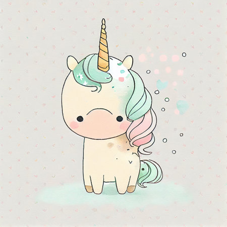 Unicorn rainbow cute illustration - card and shirt designの写真素材