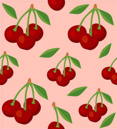 seamless pattern with cherriesのイラスト素材
