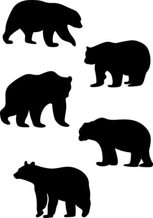 silhouettes of bearsのイラスト素材