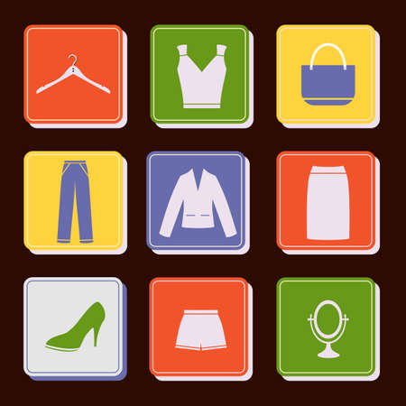 vector icon set women s clothingのイラスト素材