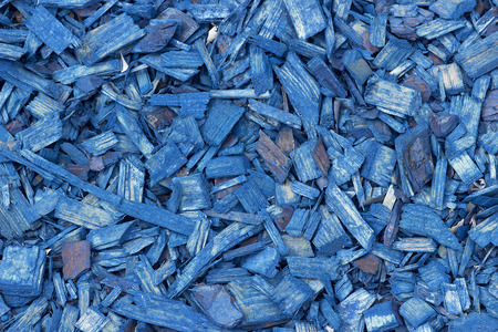 Blue wood chips texture, wooden decorative backgroundの写真素材