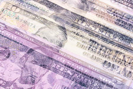 Abstract dollar bills of different denominations background