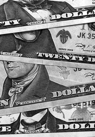 US dollar abstract background black and white