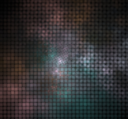 Pixel green pink fractal on a black backgroundの写真素材