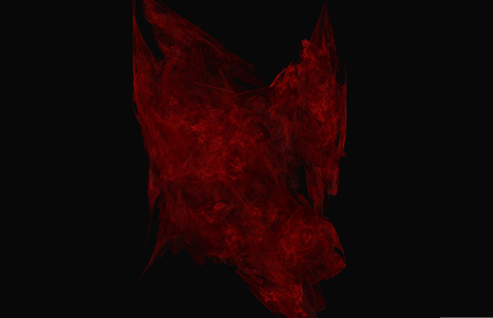 Red fractal texture on black background.Fantasy fractal texture. Digital art. 3D rendering. Computer generated imageの写真素材