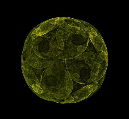 Yellow green abstract fractal backdrop. Fantasy fractal texture. Digital art. 3D rendering.Computer generated imageの写真素材