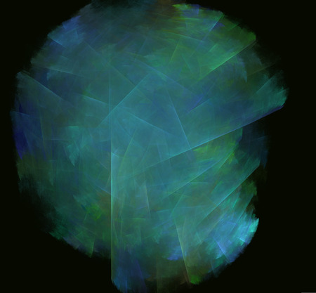 Green blue abstract fractal texture on black background. Fantasy fractal texture. Digital art. 3D rendering. Computer generated imageの写真素材