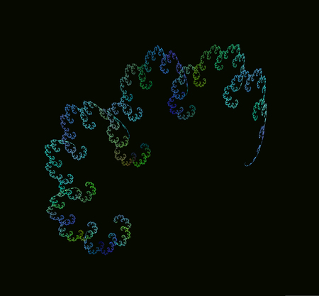 Green blue abstract fractal. Fantasy fractal texture. Digital art. 3D rendering. Computer generated imageの写真素材