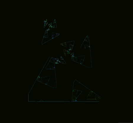 Green blue abstract fractal. Fantasy fractal texture. Digital art. 3D rendering. Computer generated imageの写真素材