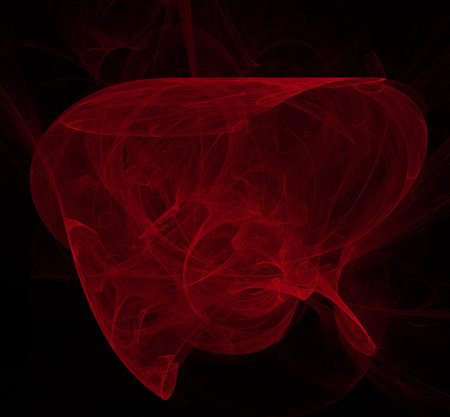 Red abstract on black background. Fantasy fractal texture. Digital art. 3D rendering. Computer...
