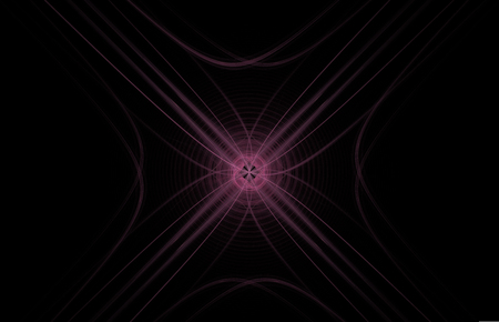 Pink cross abstract fractal on black background. Fantasy fractal texture. Digital art. 3D rendering. Computer generated imageの写真素材