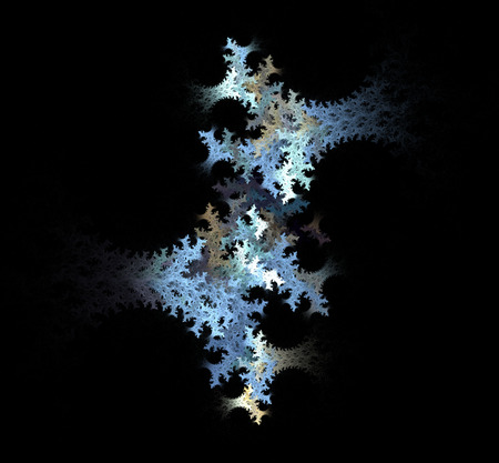 White blue gray fractal background. Fantasy fractal texture. Digital art. 3D rendering. Computer generated imageの写真素材