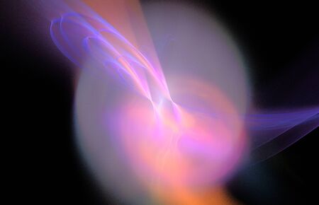 Fantasy 3d banner on black backdrop. Orange background. Abstract templateの写真素材