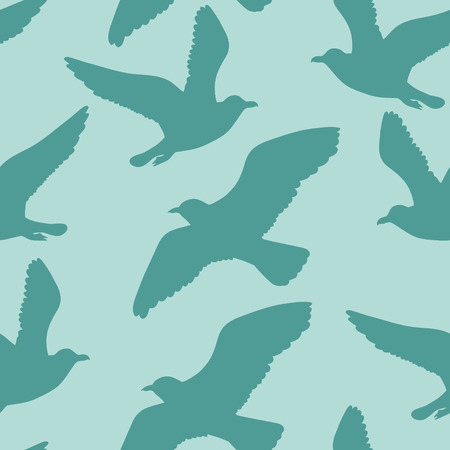 Vector seamless pattern with seagulls.のイラスト素材