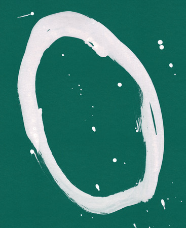 Black brush stroke in the form of a circle. Drawing created in ink sketch handmade technique.の写真素材