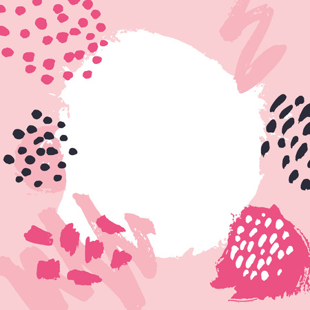 Vector bright frame with the text place. Drawing created in ink sketch handmade technique.のイラスト素材