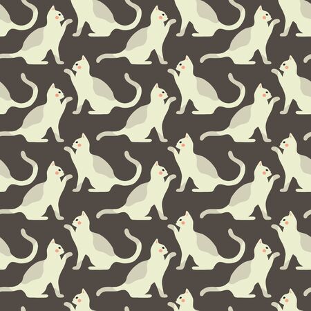 Seamless pattern with cute kittens. Creative childish texture. Vector Illustration.のイラスト素材