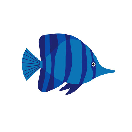 Vector illustration of fish isolated on white background. Handdrawn design element