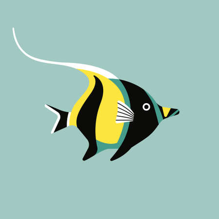 Vector illustration of isolated fish. Handdrawn design elementのイラスト素材