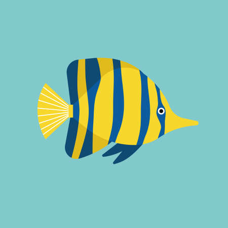 Vector illustration of isolated fish. Handdrawn design elementのイラスト素材