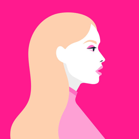 Vector creative pink fashion illustration of blonde dollのイラスト素材