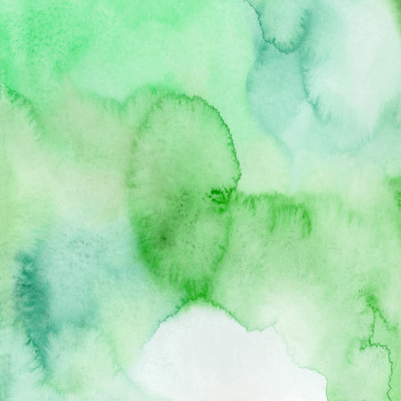 Bright painted green and blue watercolor texture. Hand drawn backgroundの写真素材