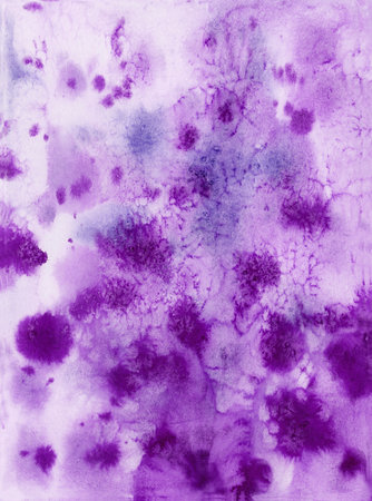 Bright painted purple and violet watercolor texture. Hand drawn backgroundの写真素材