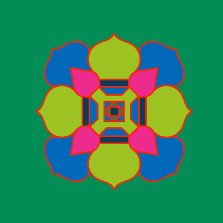 Tibet ethnic mandalas and elements. Vector illustration.のイラスト素材