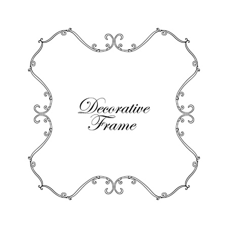 Outline decorative vintage frame. Vector illustration.のイラスト素材