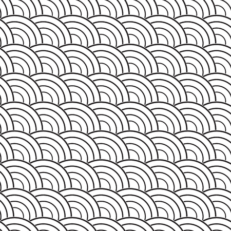 Asian Japanese tradition seamless pattern in white and black colors.のイラスト素材