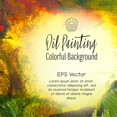 Abstract  oil painting background. Colourful template. Unique background. drawn oil painting textures. Stock illustration.のイラスト素材