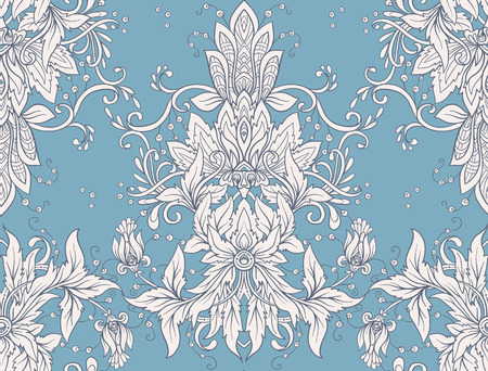 Seamless vintage background brown baroque pattern. Vector damask seamless pattern element. Classical luxury old fashioned ornament, royal victorian seamless texture for wallpapers, textile, wrapping.のイラスト素材