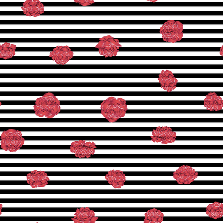 Pattern with embroidery imitation red roses.のイラスト素材