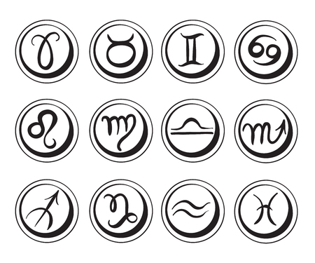 Set of symbols of horoscope signs.のイラスト素材