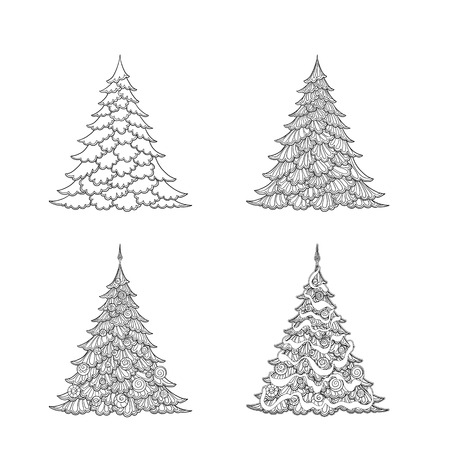 Set of Christmas trees.のイラスト素材