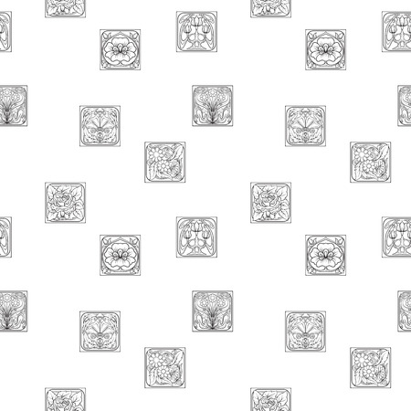 Seamless pattern, background with decorative elements in the styのイラスト素材