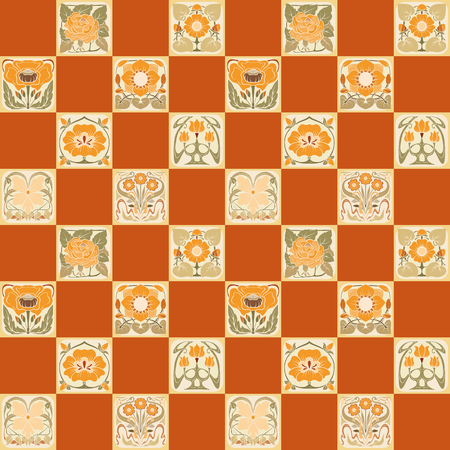 Seamless pattern, background with decorative elements in the styのイラスト素材