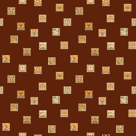 Seamless pattern, background with decorative elements in the styのイラスト素材