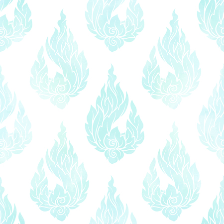 Seamless pattern, background of blue   decorative elements of traditional Thai ornament. Stock vector illustration.のイラスト素材