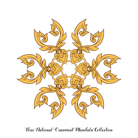 Mandala of traditional Thai ornament. Stock illustration.のイラスト素材